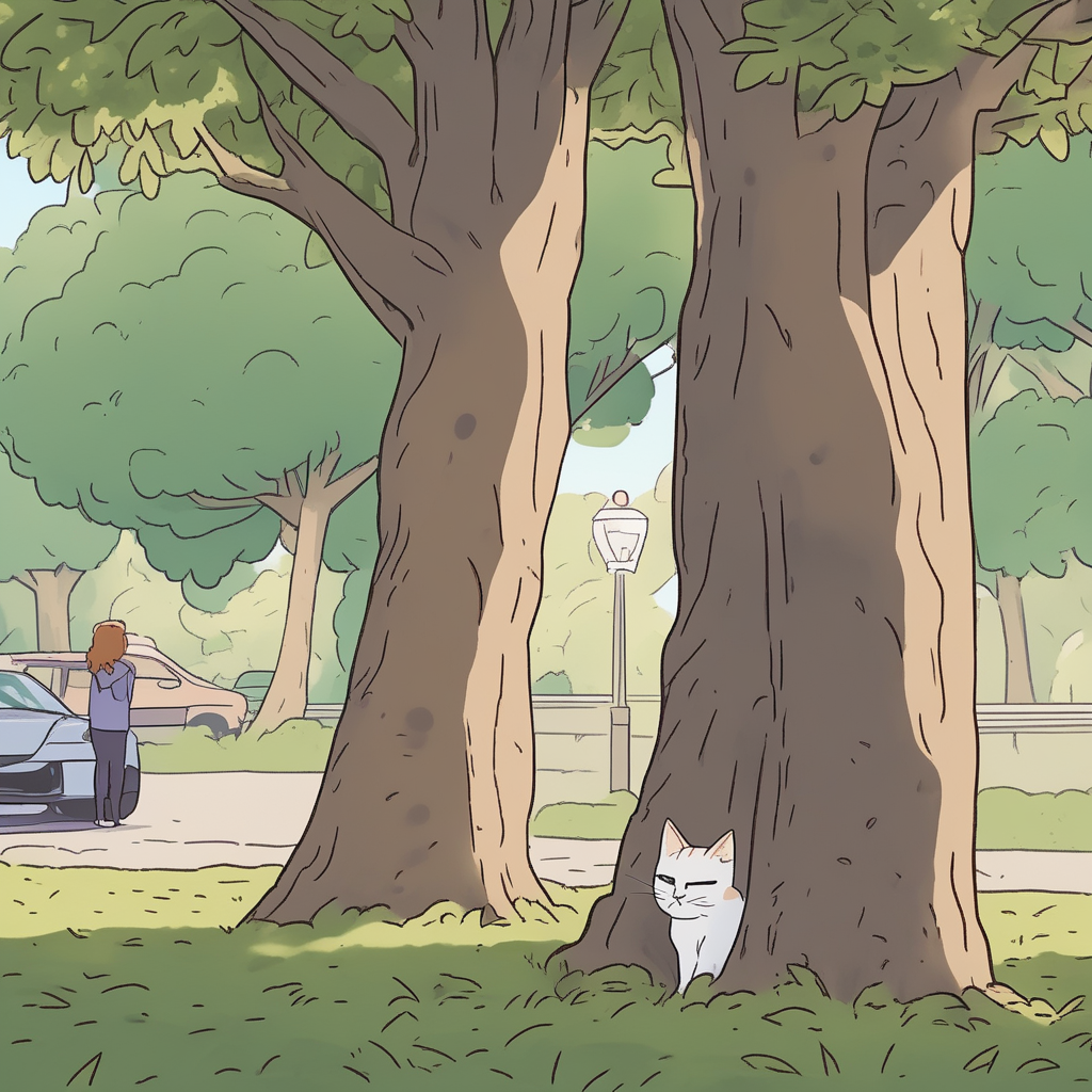 A Curious Encounter: Dog and Cat in the Park