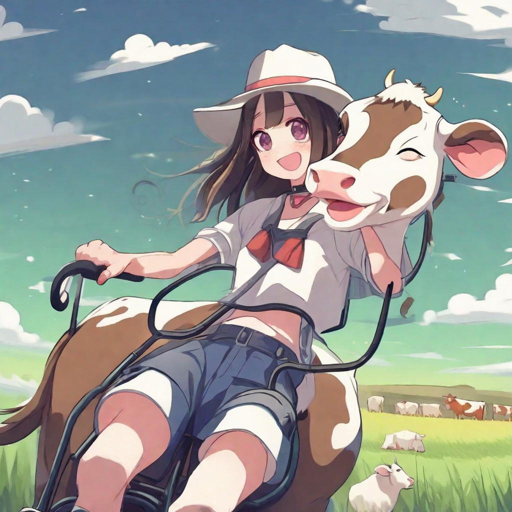 A Girl Riding a Cow: A Whimsical Journey