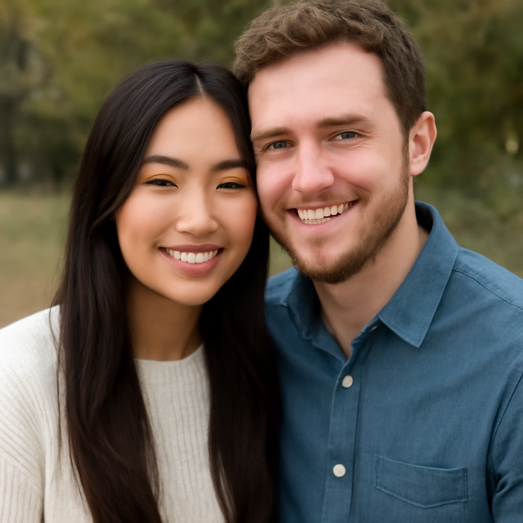 generate a couple image based on provided pictures.