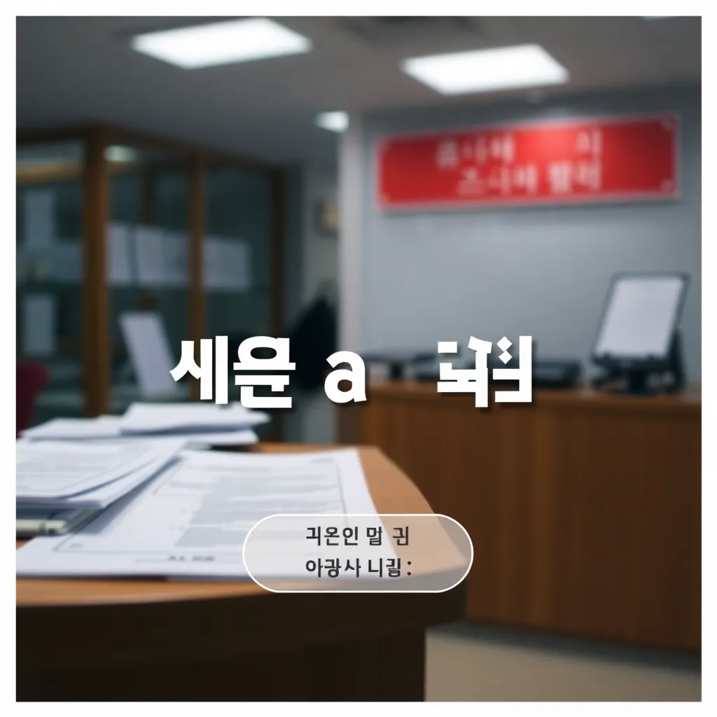A high-quality, atmospheric thumbnail image for a Tistory blog about government support consumer coupons policy information. The background shows documents, application forms, an administrative center counter, and a mobile application screen subtly blende