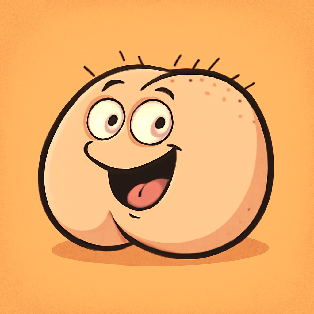 generate a cartoon-style image of funny buttocks