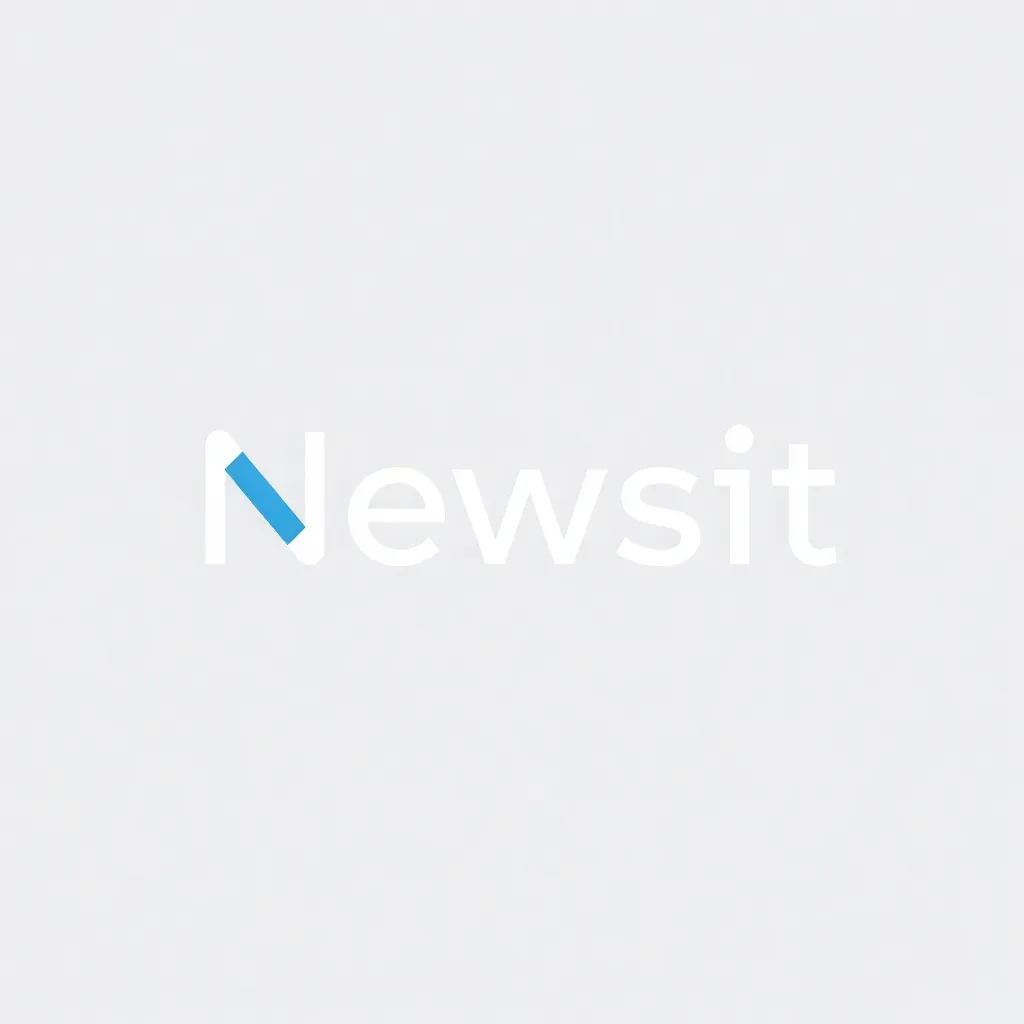 심플하고 모던한 스타일의 뉴스잇(News잇) 인터넷 언론사 로고 디자인, 젊고 혁신적인 느낌, 파란색과 흰색 조합, 텍스트와 심볼 결합, 디지털 미디어에 어울리는 디자인