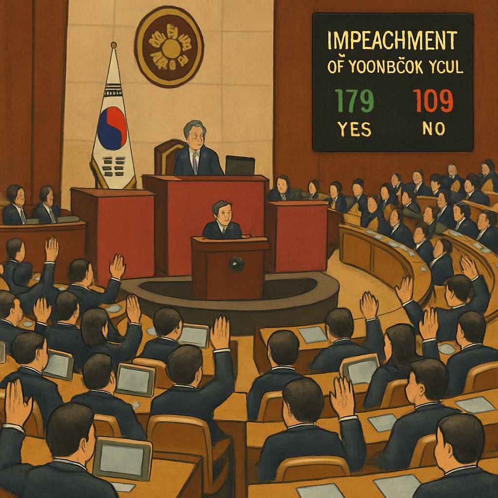 윤석열 탄핵 가결되는 국회모습