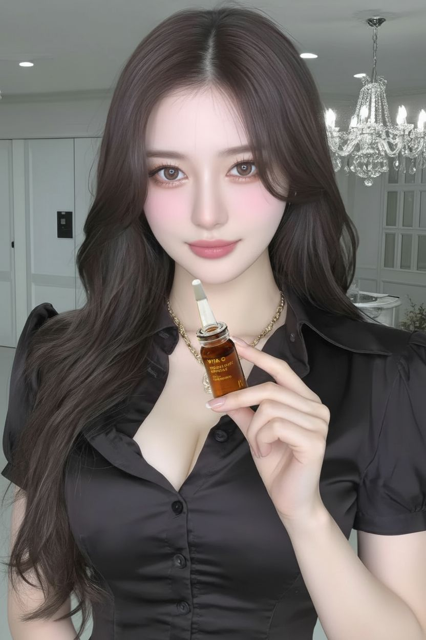 이 여성이 이 앰플을 들고 있는 사진