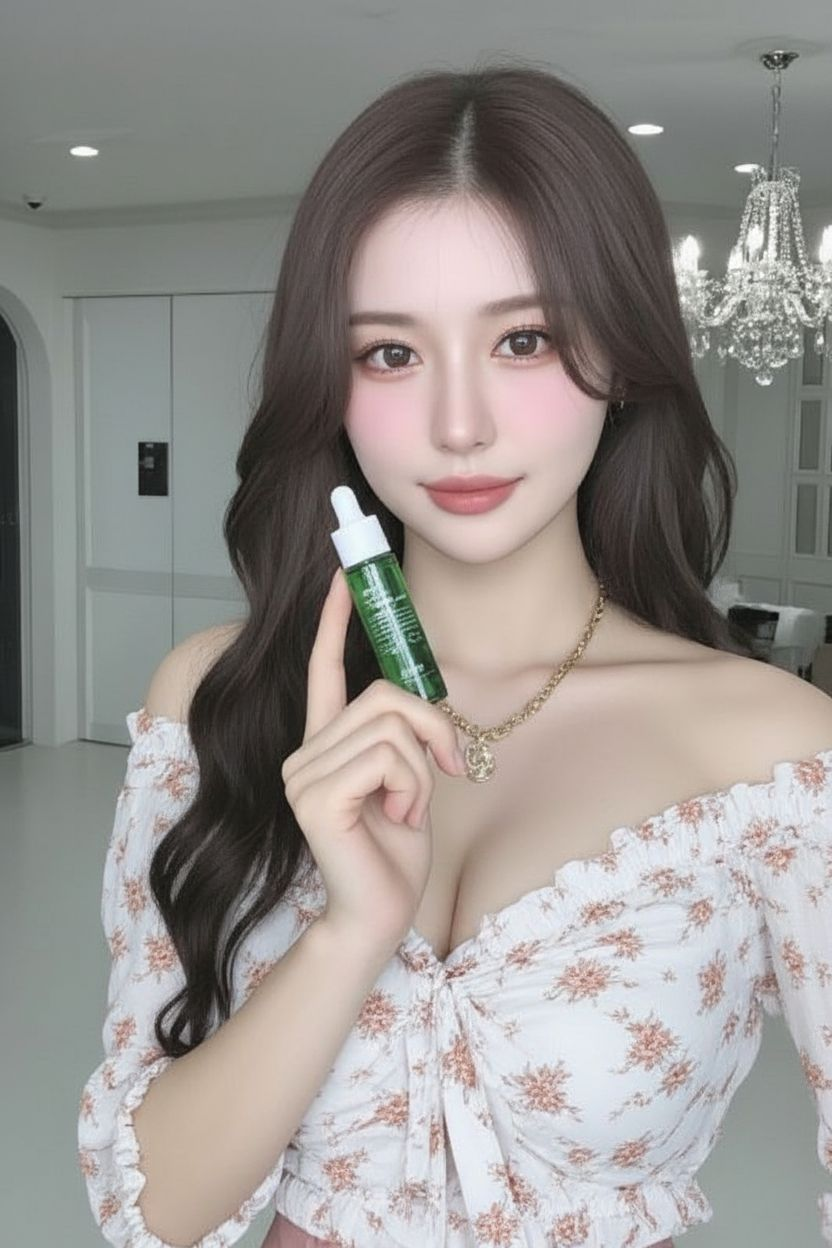 이 여성이 정면을 보고 있는 사진