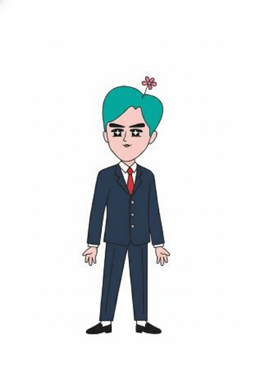 이 캐릭터가 교복을 입고 있는 사진