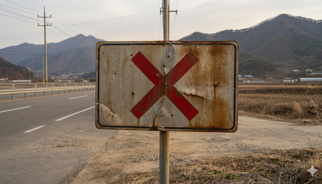 X표지판이 가운데에 오게 해줘.