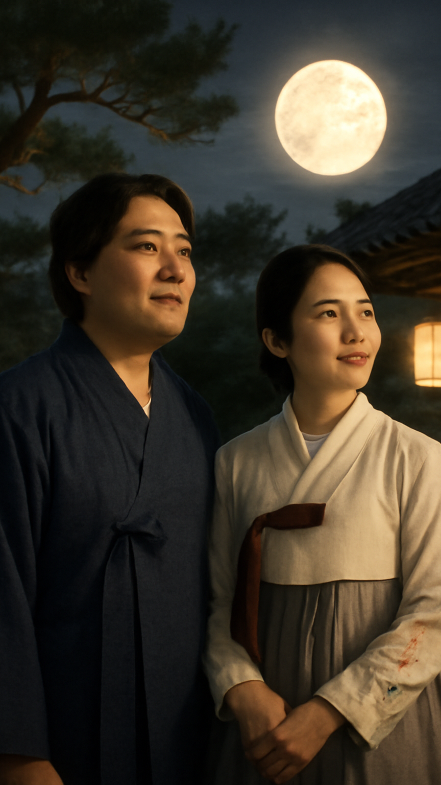 따뜻한 한가위, 보름달 아래 가족의 시간