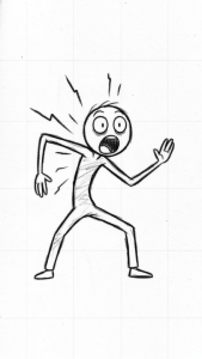 Why Is The Stickman Running Away?