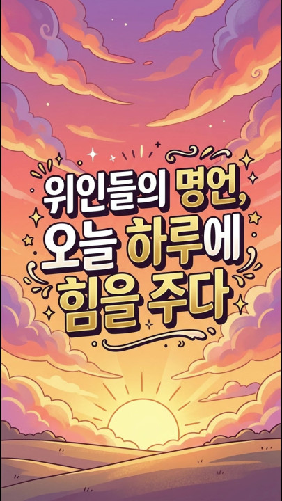 위인들의 명언, 오늘 하루에 힘을 주다